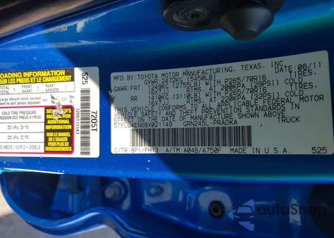 2011 Toyota Tacoma Base V6 from USA, damaged, VIN 5TFLU4EN6BX021149